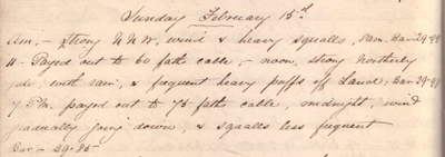 15 February 1880 journal entry
